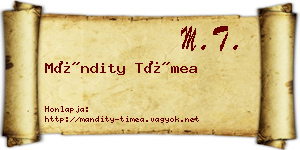 Mándity Tímea névjegykártya